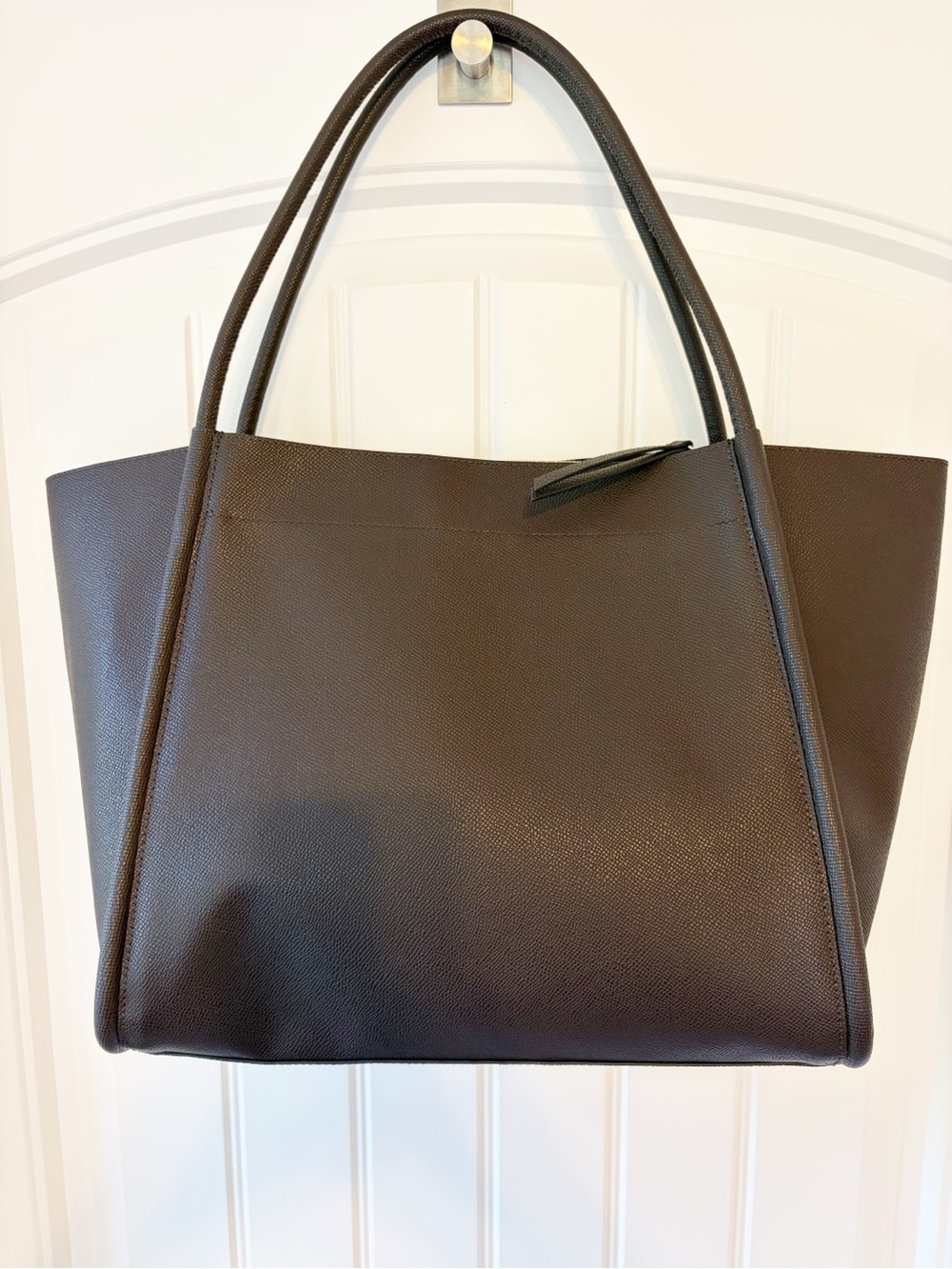 H&M NWOT Dark Brown Textured Tote Bag